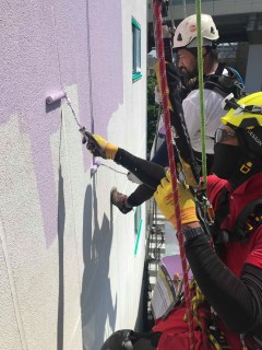 大阪府大阪市　5階建てマンション外壁塗装工事の画像