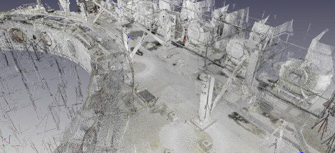 発電所排煙脱硫設備循環水配管  現合管寸法算出調査【3Dスキャナー計測】の画像