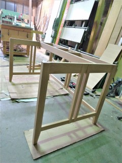 洲本市 レッドオーク無垢デスクの画像