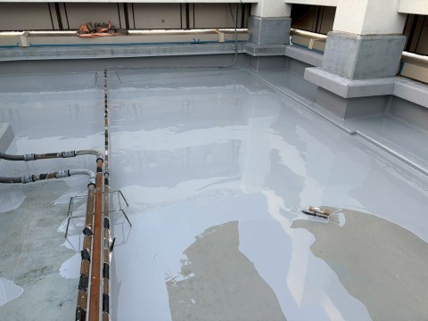 東京都渋谷区　複合高層ビル　屋上防水工事の画像