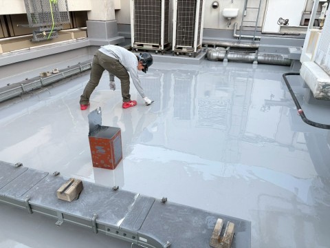 東京都渋谷区　複合高層ビル　屋上防水工事の画像