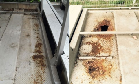 駐車場パレット止水防水工事（施工前）の画像