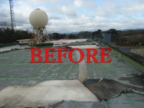 三重県伊賀市 桜丘中学校・高等学校 学生寮 屋上 塩ビシート機械固定工法 防水改修工事の画像