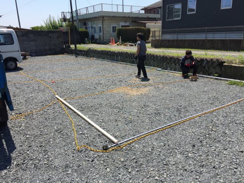 栃木県　駐車場ロープ張り工事の画像