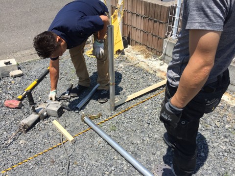 栃木県　駐車場ロープ張り工事の画像