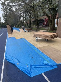 競技場養生撤去【当社元請け案件】東京都世田谷区 東京農業大学の画像