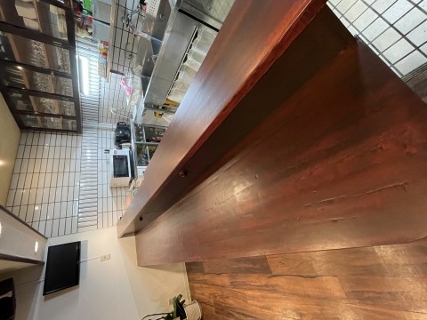 杉並区 木カウンター 染色クリア仕上げの画像