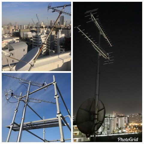 大阪市浪速区　アンテナ取替え・足場組立の画像