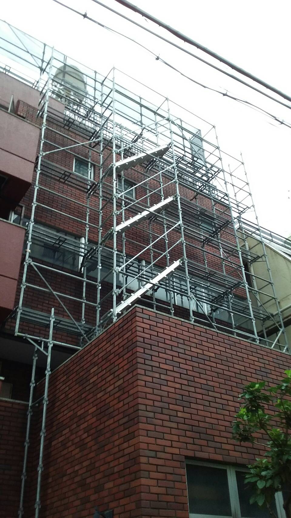 新宿区屋上昇降用足場工事様の画像