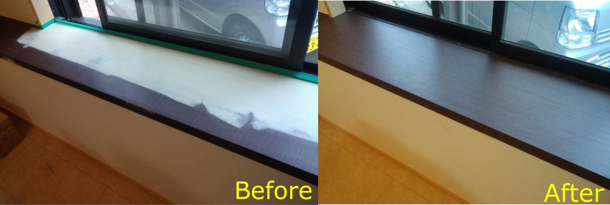 戸建のリフォーム工事（窓際カウンター）の画像